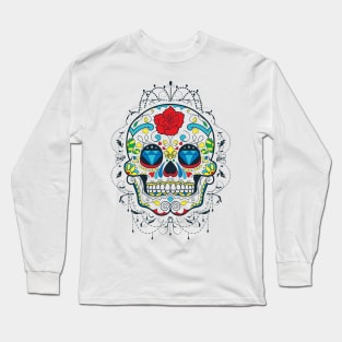 Sugar Skull with Gems Long Sleeve T-Shirt